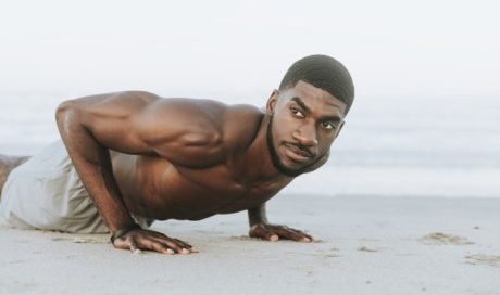 Black man doing Tabata for fitness