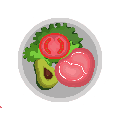 Plate with healthy nutritious food